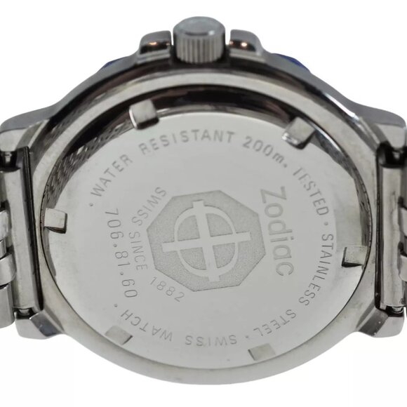 Rare Men's 38mm Blue/ Red ZODIAC Formula 1 Swiss Made Stainless Watch 760.81.60! - Picture 6 of 10